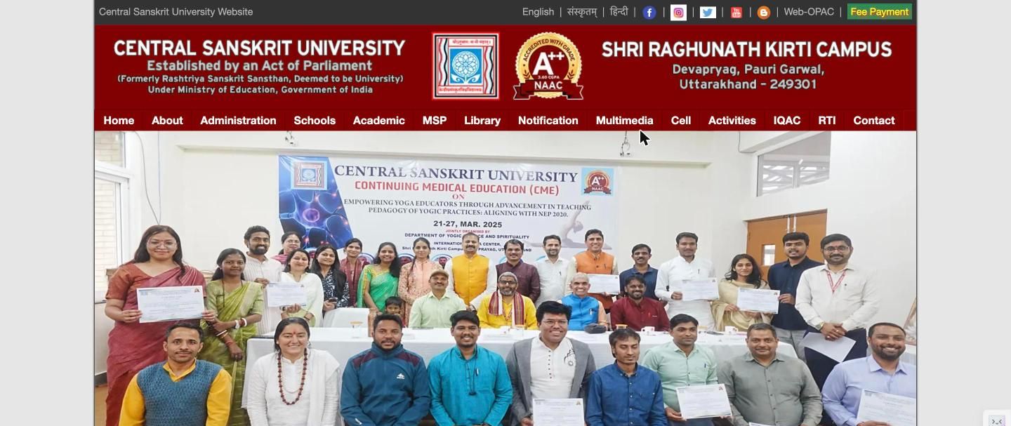 Central Sanskrit University, Shri Raghunath Kirti Campus, Devprayag
