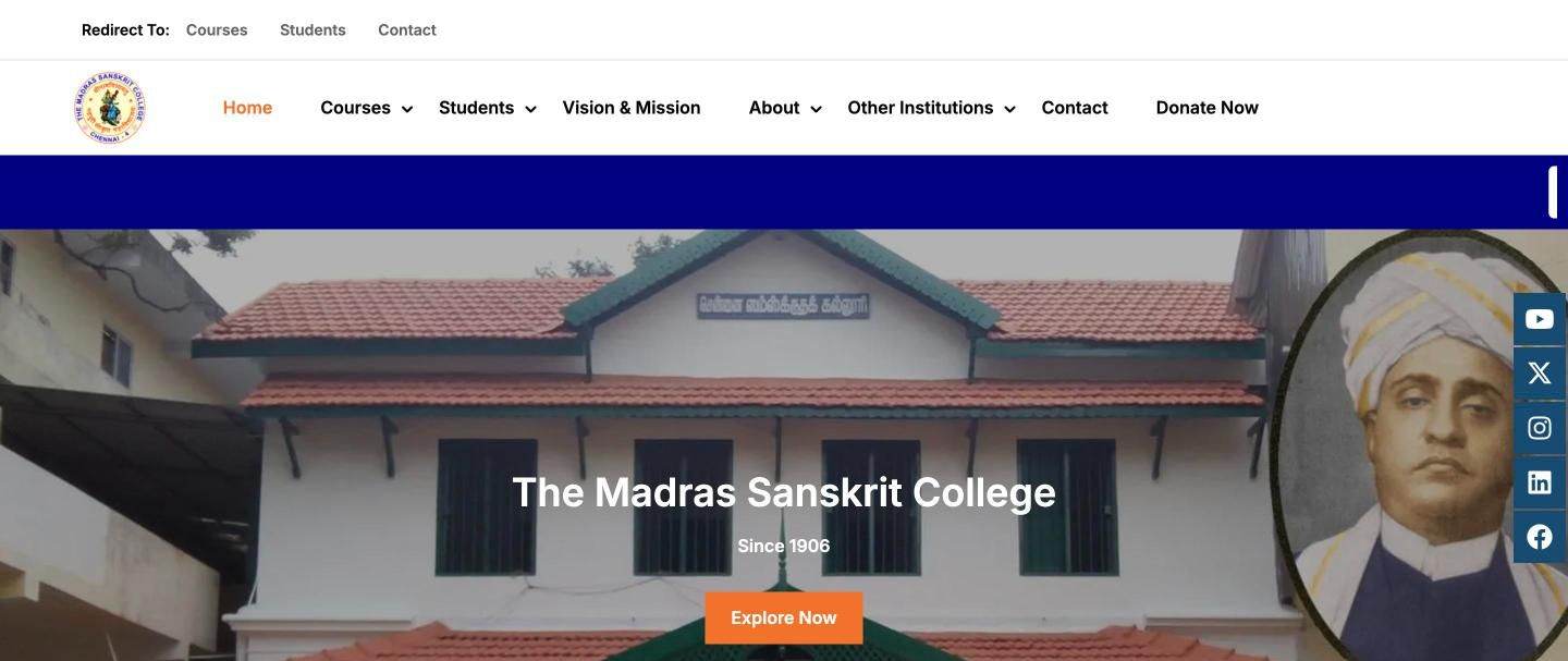 The Madras Sanskrit College, Chennai